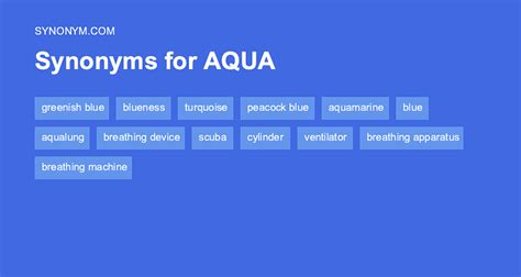 synonyms of aqua